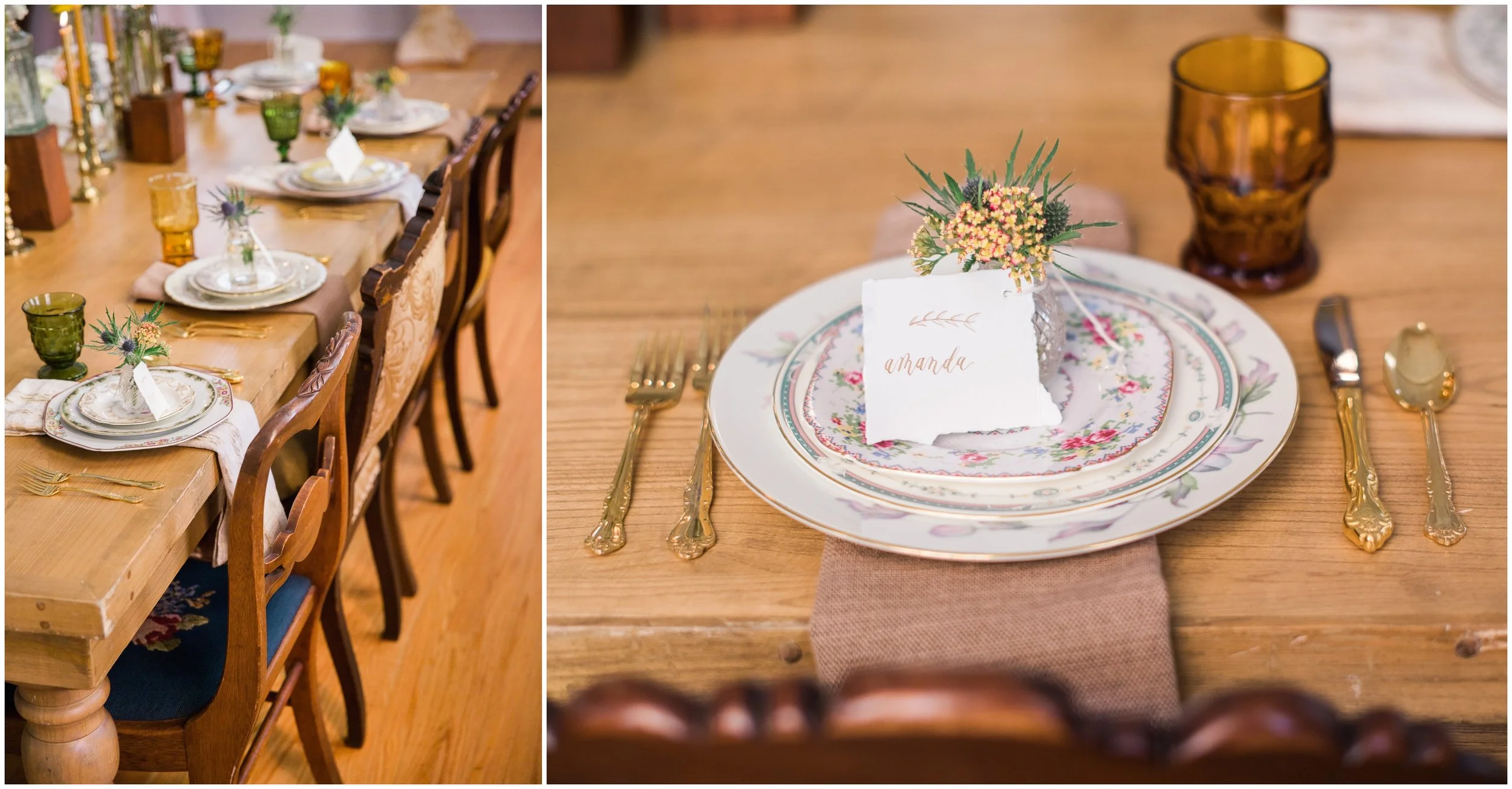 Mismatched top china plates